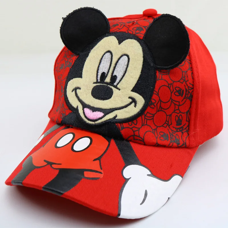 Disney-gorra de béisbol de Mickey Mouse para niños, sombrero de dibujos animados de Hip Hop, gorras de Mickey y Minnie para bebés, niñas y niños,