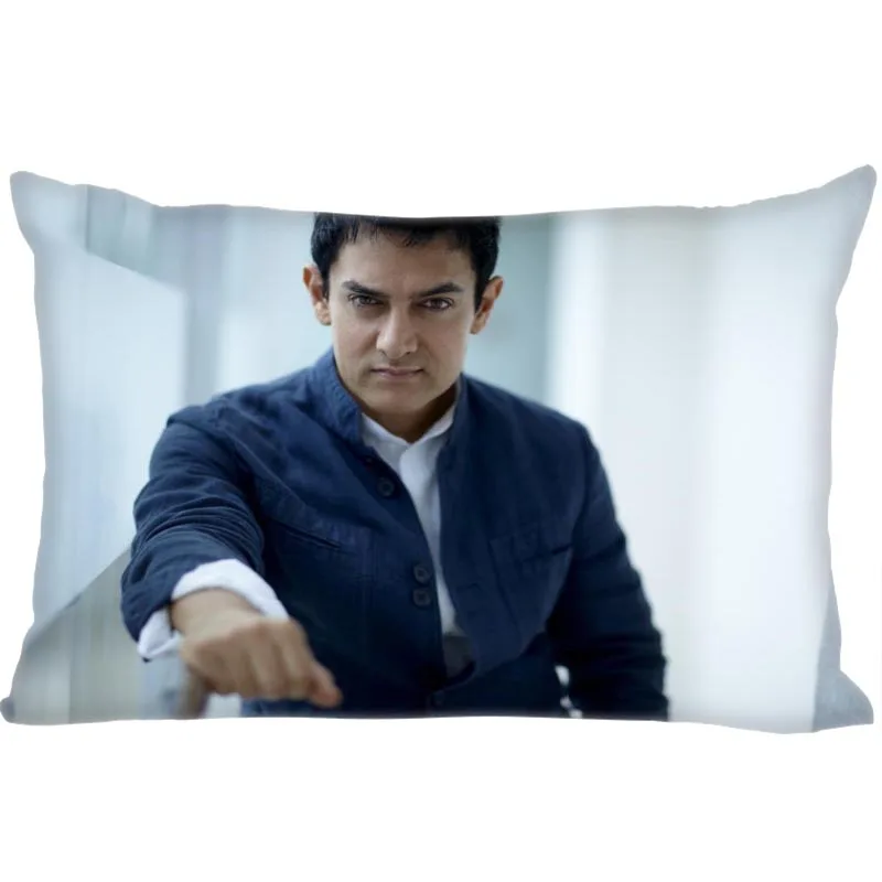 Hot Sale Aamir Khan Rectangle Pillowcase Custom Home textile Zipper Pillowcase Pillow Cover Size 45x35cm (one side) Print