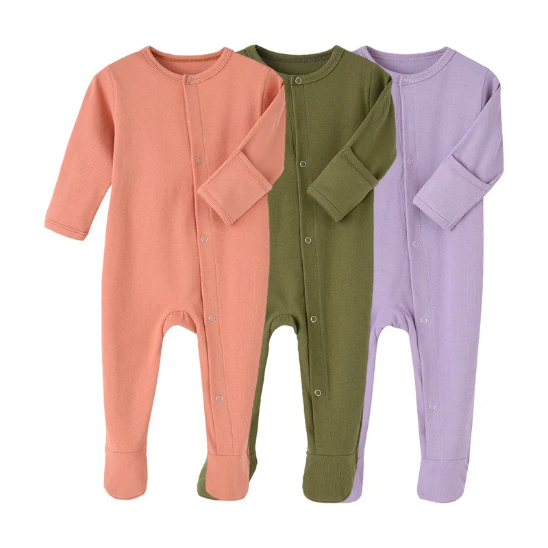 Romper de algodão para bebê recém-nascido, roupas infantis, macacão infantil, roupas de menino e menina, 0-12M