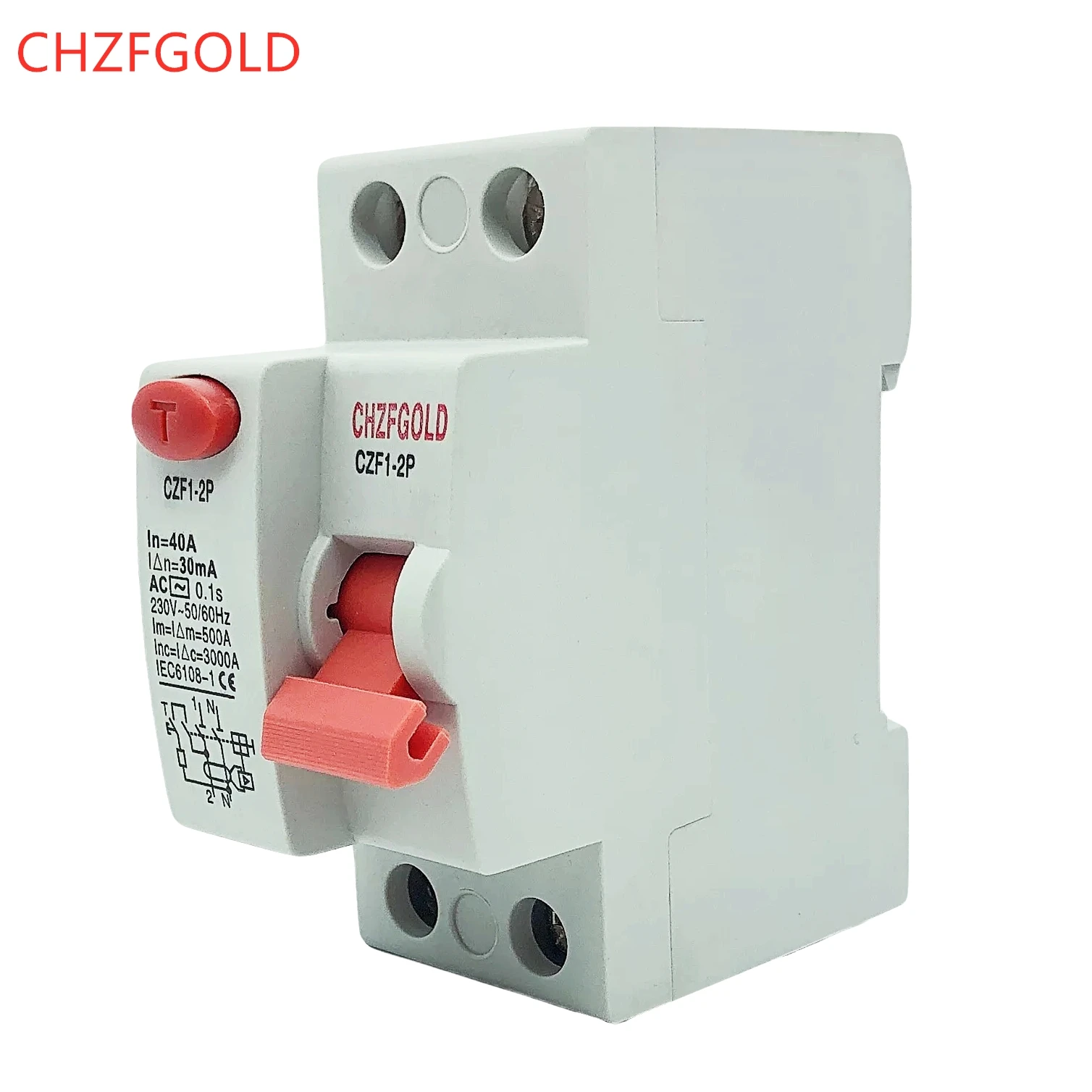 AC 2P 16A 10mA 30mA 6KA RCCB RCD 110V 230V interruttore corrente residuo interruttore differenziale interruttore di sicurezza CHZFGOLD