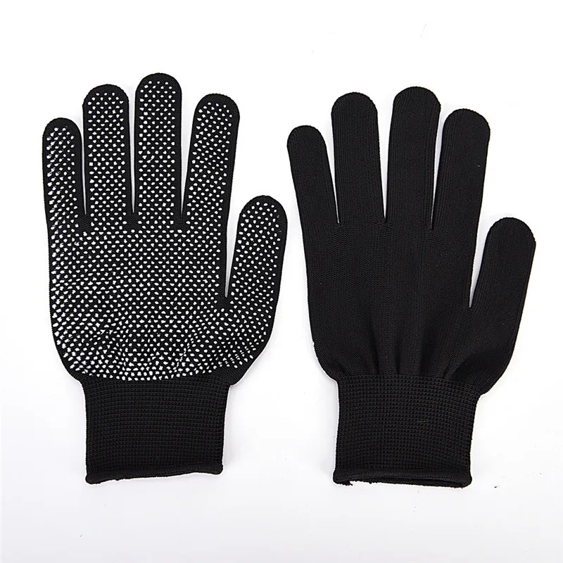 มืออาชีพ1คู่ถุงมือทนความร้อนสำหรับ Curling Straight Flat Iron สีดำถุงมือความร้อนสำหรับ Curling Iron Hair Straightener