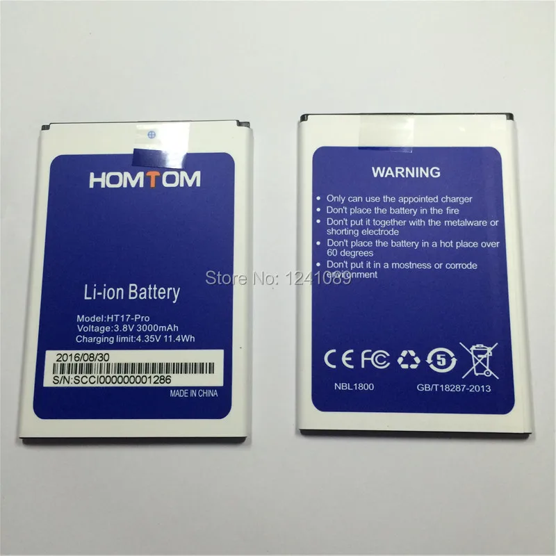 

YCOOLY 100% Original Battery HOMTOM HT17/HT17 Pro Battery 3000mAh Original Quality 2021 Production DateOriginal Quality