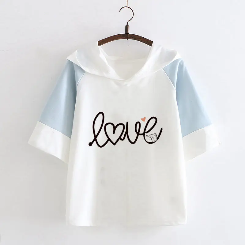 Short Sleeve T-shirts Women Cotton Junior High Girls Summer High School Birthday Department Mori Girl Korean Style Cute Top