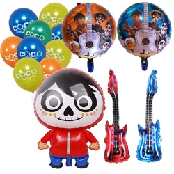 Cartoon COCO Theme Foil Balloons Music Guitar Balloon 18inch Round Ball Party Decoration Balloons Kids Birthday Party Supplies