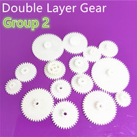 All kinds M0.5 Plastic Teeth Double Layer Gears Reduction Gear Group 2 Deck DIY Toy Robot Car Helicopter Parts Dropshipping