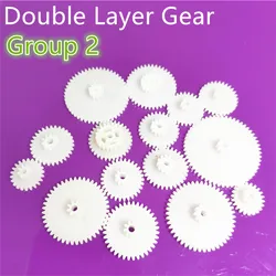 All kinds M0.5 Plastic Teeth Double Layer Gears Reduction Gear Group 2 Deck DIY Toy Robot Car Helicopter Parts Dropshipping