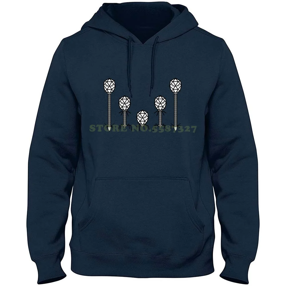 Bacteriophages 100% Pure Cotton Hoodie T-Shirt Bacteriophage T Microbiology Bacteria