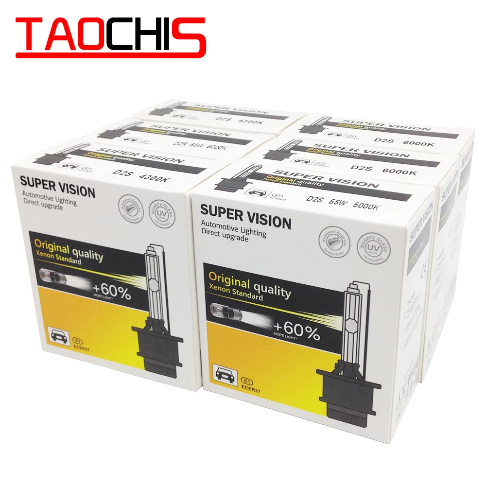 TAOCHIS AC 12V 35W D2S D2R HID Xenon Lamp D1S D1R Car Headlight D3S D3R Single Beam Auto Light  D4S D4R Replacement Bulbs