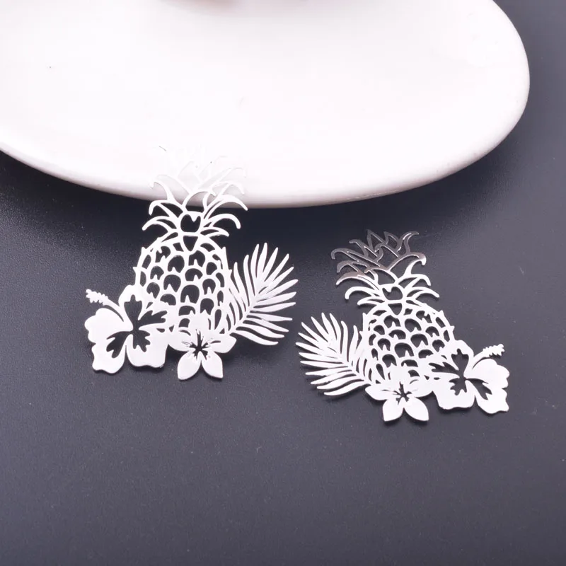 30 Stück AB6742 41*35mm Messing-Laserschnitt Hibiskus-Anhänger Ananas-Anhänger DIY Schmuck Ohrring-Herstellung – Detail 12