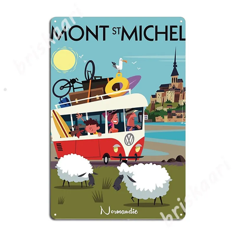 Mont Saint Michel Poster Metal Signs Mural Painting Customize Wall Mural Kitchen Tin sign Posters