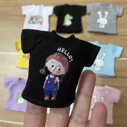 Camiseta con estampado de dibujos animados, ropa adecuada para ob11, obitsu 11, Molly 1/8, muñecas 1/10, accesorios de ropa para muñecas bjd, novedad, 1/12