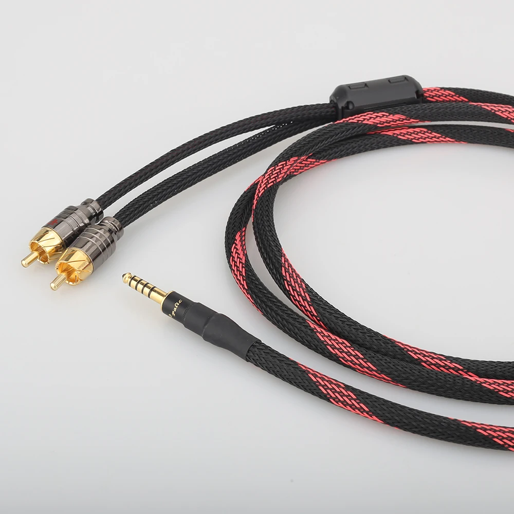 Hifi audio 4,4 mm do 2, ulepszony kabel RCA hi-end 4,4 bilansowy przedłużacz audio kabel połączeniowy