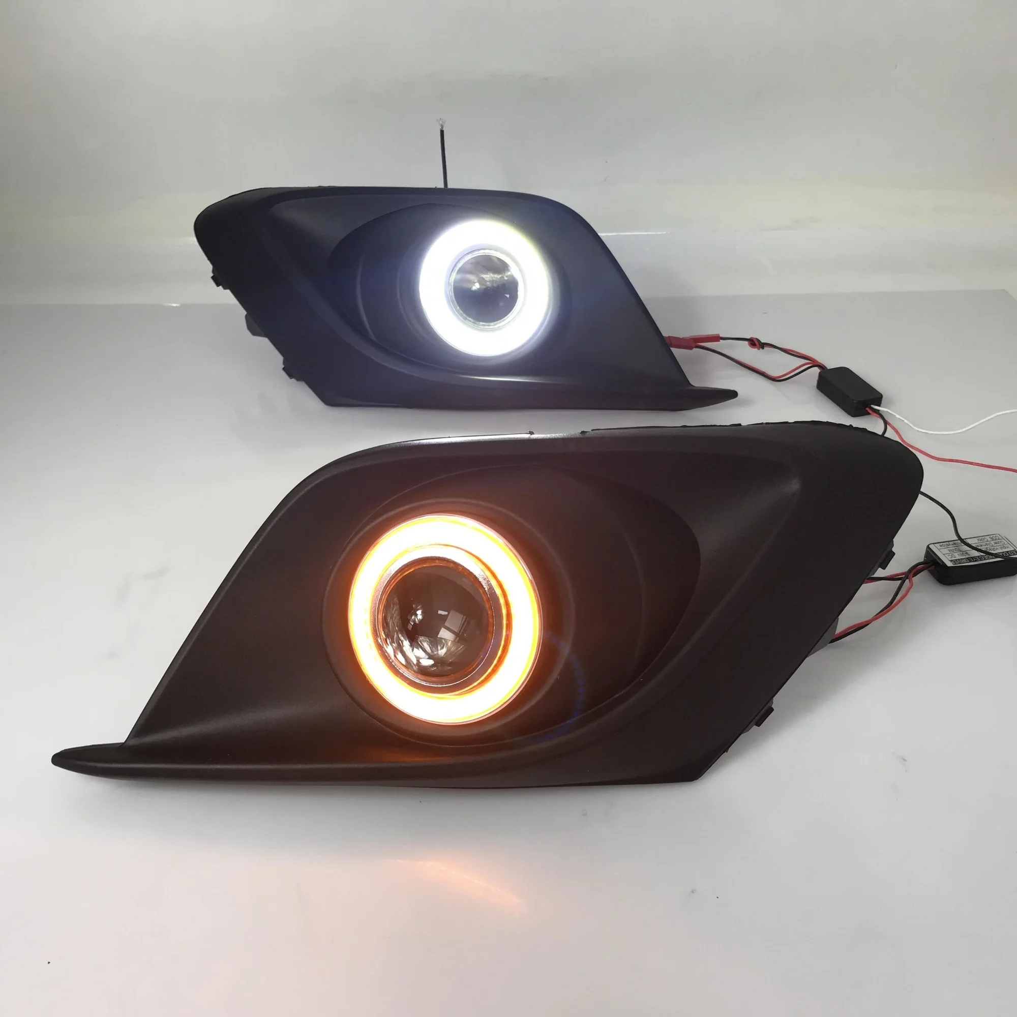 Osmrk-Conjunto de luces antiniebla de conducción para mazda 3, axela 2014-16 cob, Ojo de Ángel, luces led de circulación diurna, control por aplicación