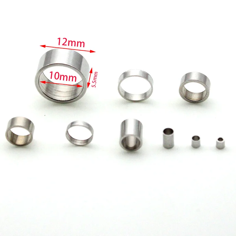 20-100Pcs Stainless Steel Beads Round Big Hole Loose Tube Spacer Beads For Jewelry Making Bracelet Necklace Findings Accessories