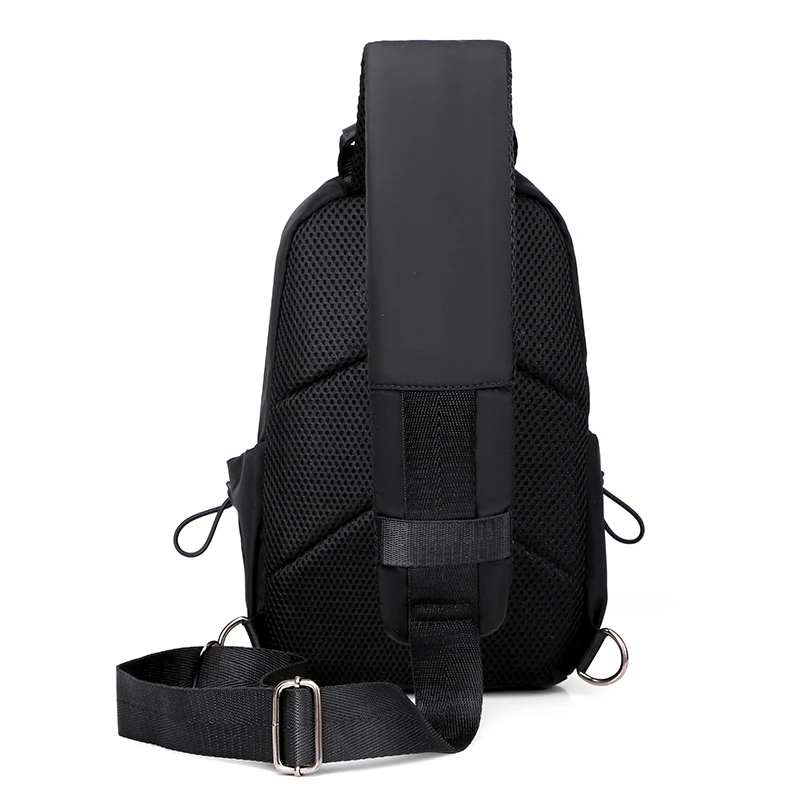 Fashion New Simple Men Canvas Chest Bag Messenger Bag Crossbody Bag Black Casual Simple Single Anti Theft Shoulder Bag