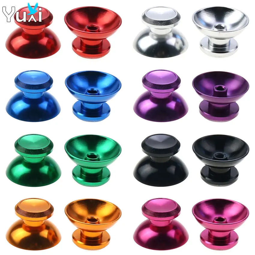 

YuXi 2pcs Metal Analog Joystick Caps Thumb Stick Grip Cover For Sony PS5 PS4 Slim Pro XBox One Series X/S Controller