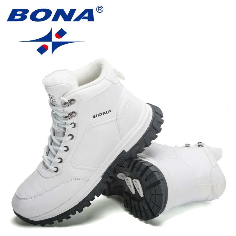 BONA 2022 New Designers Plush Snow Ankle Boots Men Rubber Winter Boots High Top Anti-Slip Shoes Man Luxury Brand Boot Mansculino