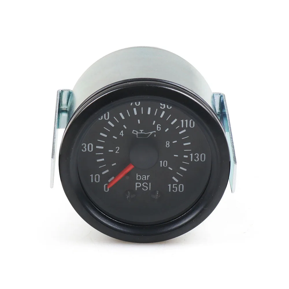 Universal Fuel Pressure Gauge Liquid 0-150 Psi 0-10 bar Pointer Oil Press Meter Mechanical Oil Pressure 