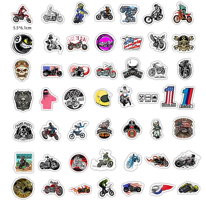 10/30/50Pcs Cartoon Motorcycle Motocross Stickers Suitcase Skateboard Laptop Luggage Phone Car Styling Decal Graffiti Sticker F5