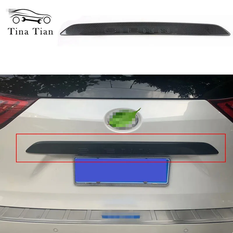 

Carbon Fiber Color Tailgate Trim Cover Car Stickers Accessories Fit For Toyota Sienna 2015 2016 2017 2018 2019 2020 Auto parts