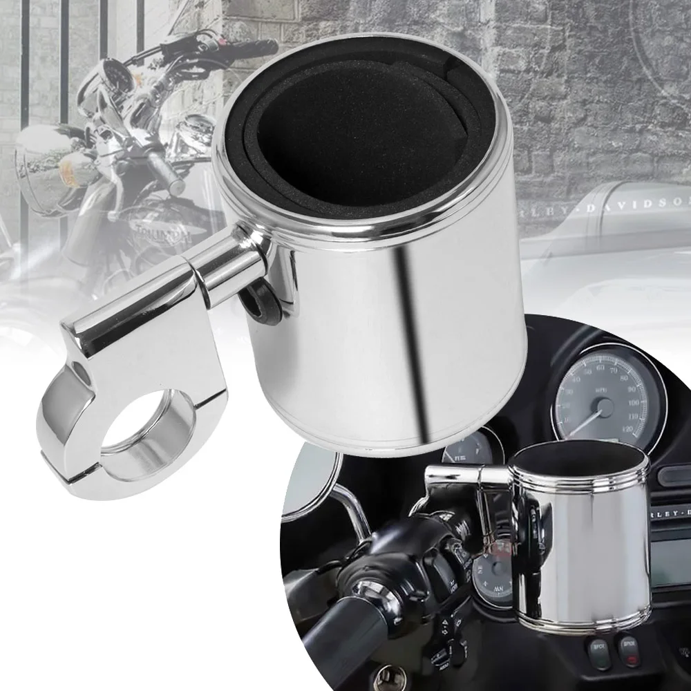 

Хромированный держатель для стаканов на мотоцикл, регулируемый держатель для бутылок на руль 22-32 мм для Harley Touring Street Glide FLHR Sportster