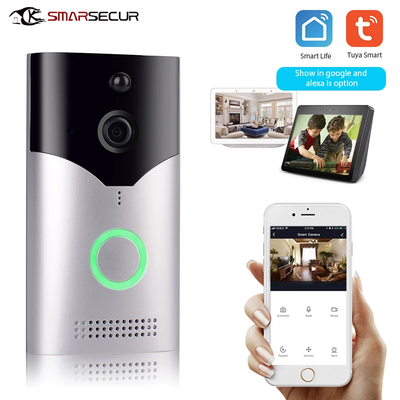 WiFi Smart DoorBell HD 1080P Wireless Visual Intercom Rainproof Door Camera Video door bell PIR Motion Detector Tuya Smartlife