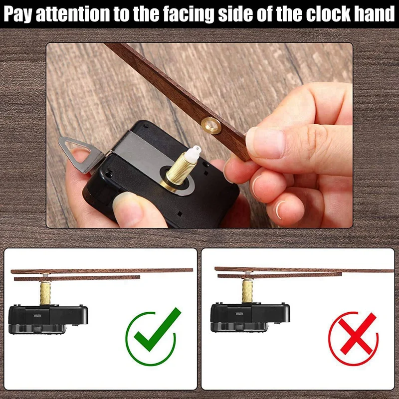 4 PCS Wall Quartz Clock Movement Mechanism DIY Replacement Clock Hands And Motor Kit Hooks Repair Parts