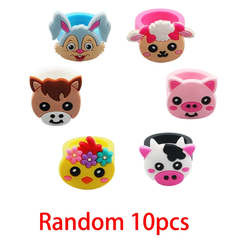 10pcs Cute Cartoon Kids Dinosaur Rings Set