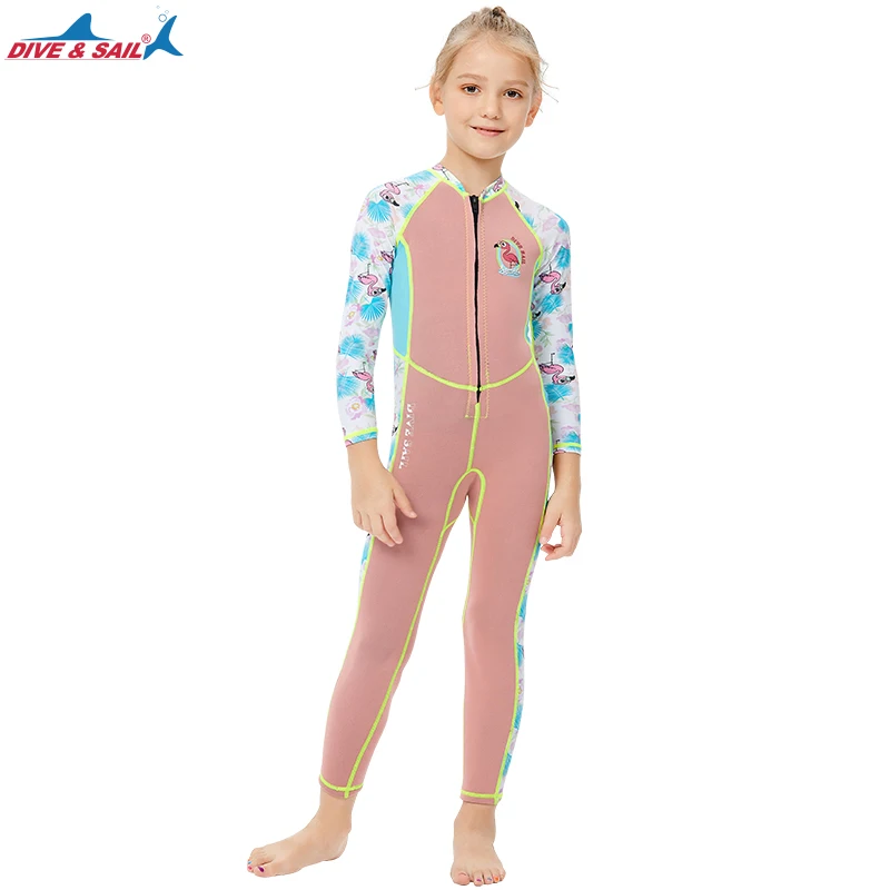 Kids Wetsuit 2mm Full Suit Neoprene Swimming Suit Long Sleeve Diving Suit Front Zipper Thermal Swimsuit for Children Junior