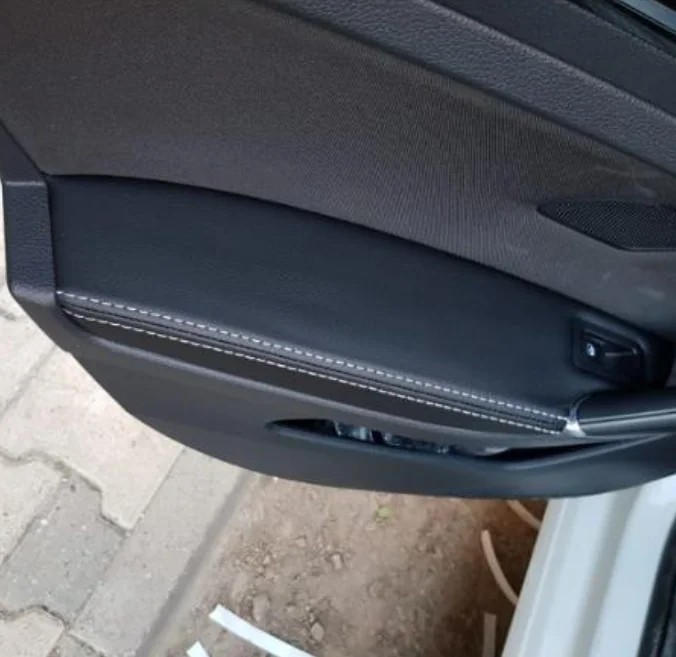마이크로 화이버 가죽 도어 팔걸이 패널 보호 커버, 골프 7 mk7 2014 2015 2016 2017 2018 마운트 피팅 자동차 인테리어