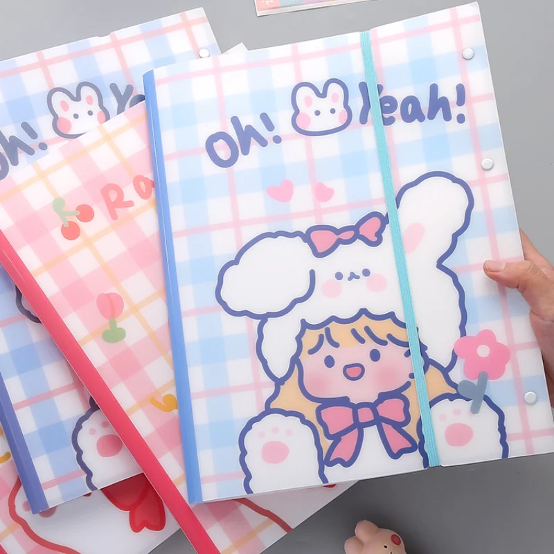 

Cute transparent file test paper file storage bag bill information book sheet music folder kawaii file sorting artifact