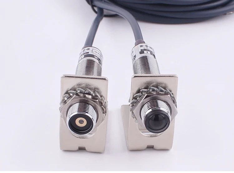 M12 M18 Laser Visible Light Sensor Thru-beam Photoelectric Switch 20 Meters Adjustable 6-36VDC IP67 200mA NPN /PNP NO /NC Sensor