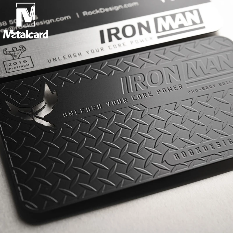 Hollow metal business card high-end stainless steel business card black gold membership card VIP card customization