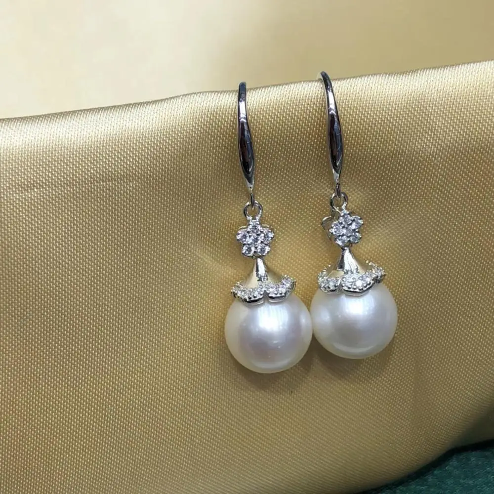 

New Design 925 Sterling Silver Earrings Findings Settings Base Mountings Parts for Pearls Agate Crystal Stones Jade 5pairs/lot