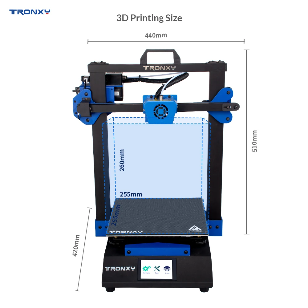 Tronxy XY-3 SE 3D Printer Printing Size 255*255mm Laser Engraving/Single/Dual Extruder One Machine For Multiple Purposes