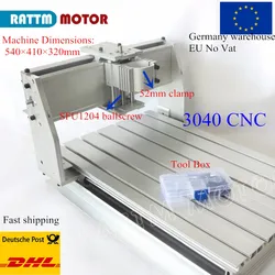 CNC Router Engraving Mill machine 3040 frame with ball screw & 52mm clamp Fixture for DIY logo hobby