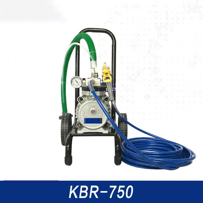 Spruzzatrice Airless ad alta pressione elettrica della pittura del lattice della piccola macchina di spruzzatura della parete interna ed esterna di KBR-750
