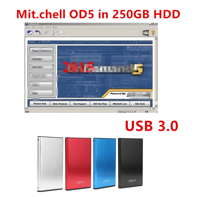 2021 Hot Sale Mit//chell On de-mend 2015 Software in 250GB HDD Mitc.hell OD5 Car Repair Software Support Wiring Diagrams