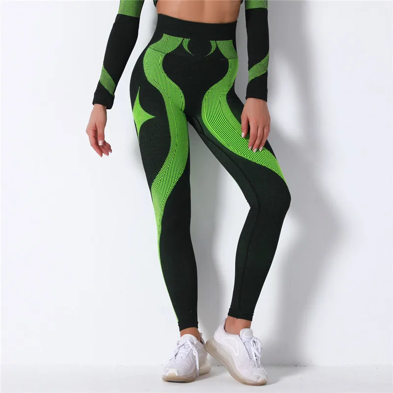 

Women Yoga Leggings Seamless Fitness Leggins High Waist Sportswear Energy Breathable Workout Pants Cycling Running Gym Trousers