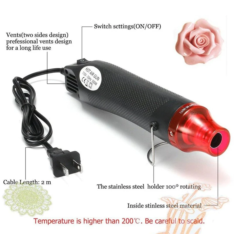 Multifunction DIY Soldering Hot Air Heat Gun Mobile Phone Repair Tool  Portable Hair Dryer Shrink Wrapping  US/EU Plug 220/ 110V