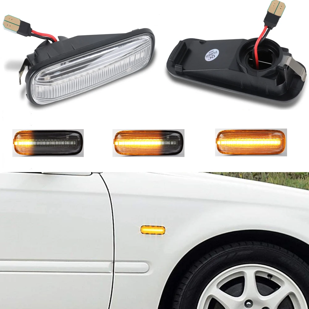 

For Honda Civic 1995-1999 Civic Ballade Hatchback Sedan Prelude Dynamic LED Side Marker Blinker Turn Signal Light Lamp 2Pcs