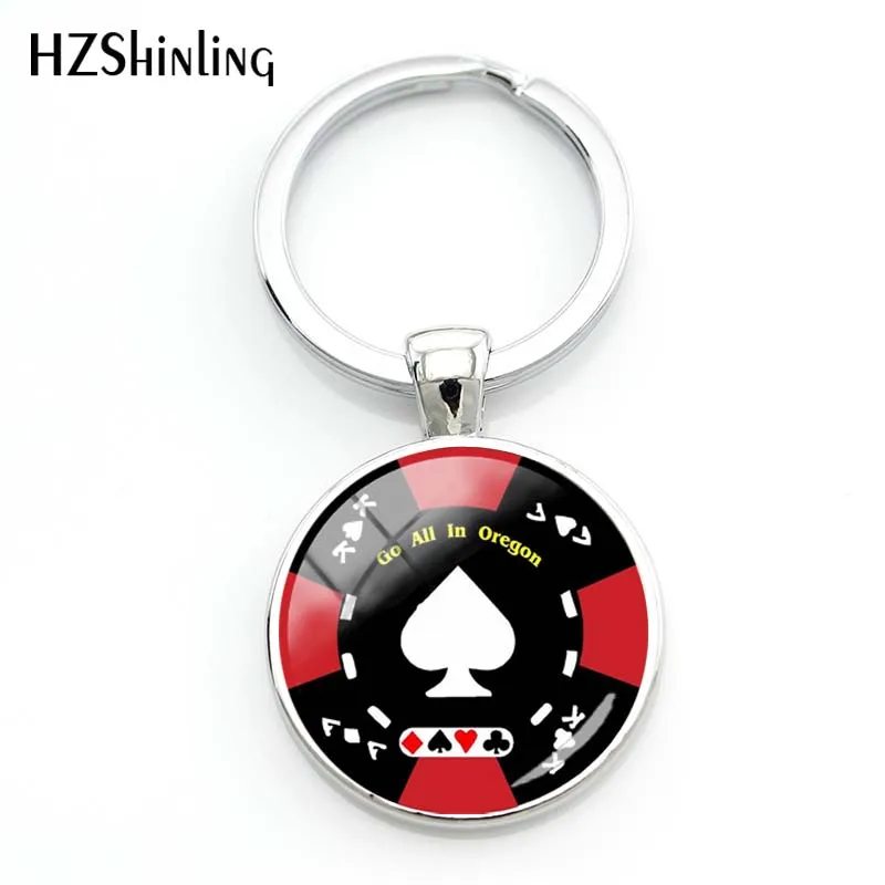 2020 Fashion Classic Poker Keychain Men Hot Male Glass Cabochon Key Chains Handmade Key Rings Best Gift Car Key Pendant