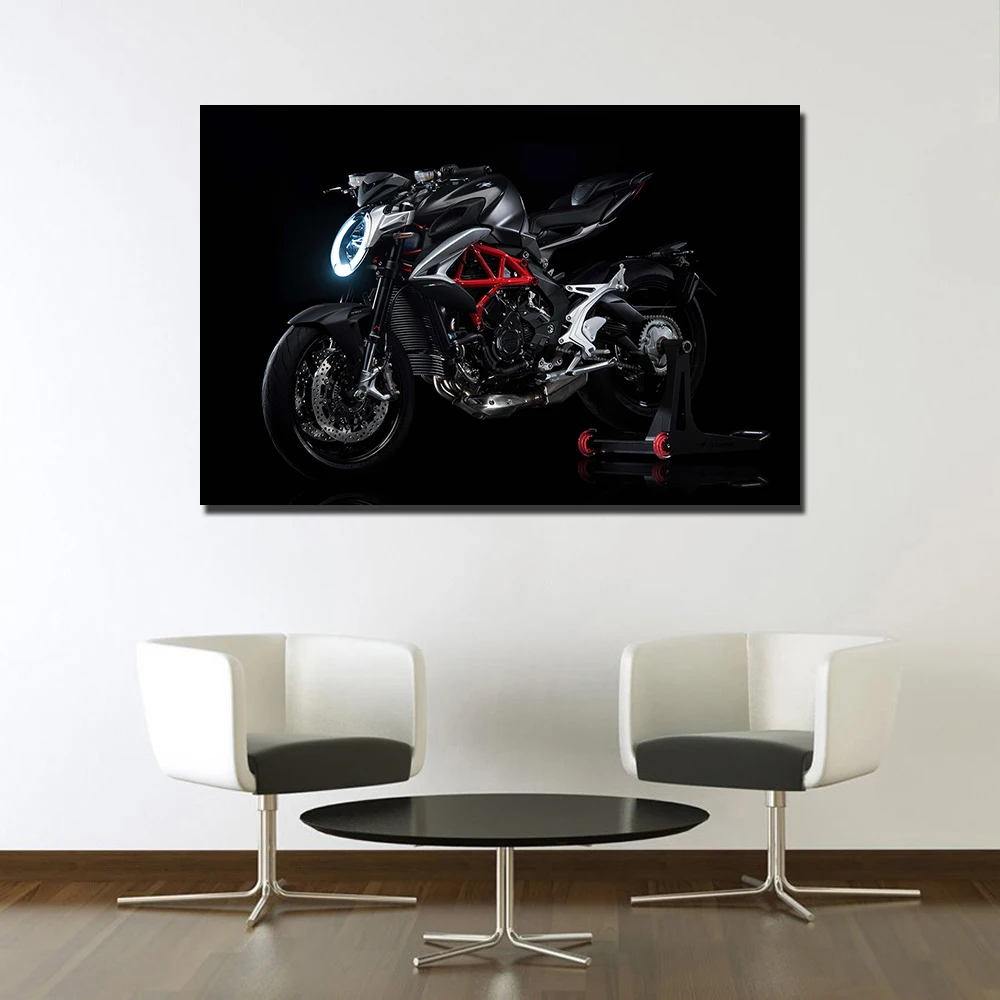 DIY Frame Canvas Painting Mv Agusta Brutale 800 Motorcycle Poster Wall Art Pictures Print For Living Room Home Decor