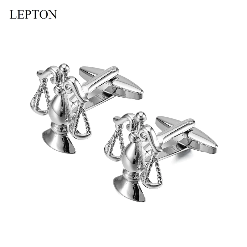 

Lepton Libra Scales Cufflinks Classic Silver Color Metal Balance Cuff links for Mens Shirt Studs Gift Lawyer Relojes Gemelos