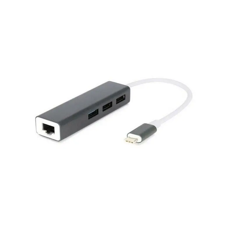 4 In 1 Type C to HUB 3 Port with Gigabit Ethernet Adapter 3.0 USB-C For MAC Pc