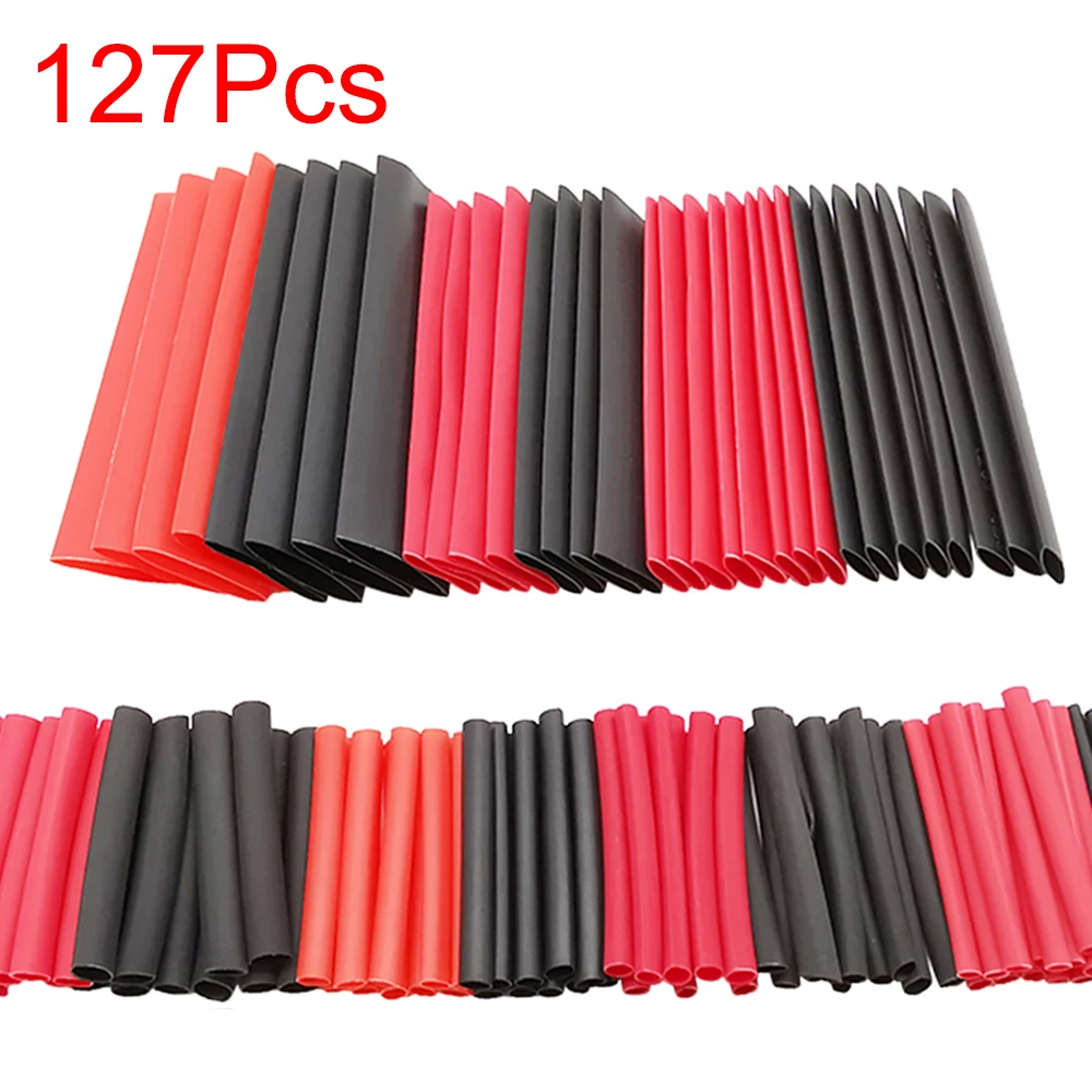 127 Pcs Heat Shrink Tubing Set 2:1 Thermoresistant Tube Red Black Shrink Wrapping Wire Protection Heat-shrinkable Sheath