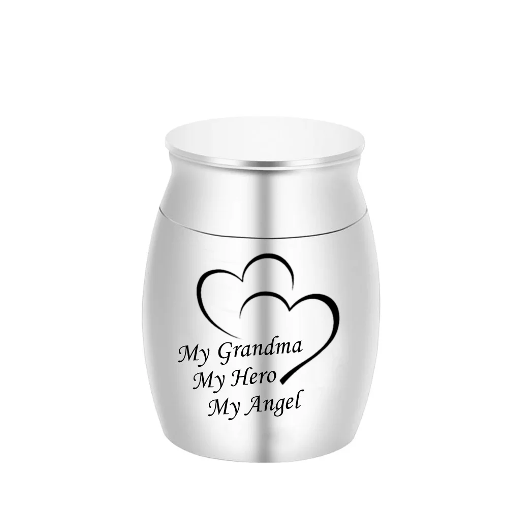 Small Keepsake Urns for Human Ashes Mini Cremation Urns for Ashes Aluminum Alloy Memorial Ashes Holder Silver for Grandma