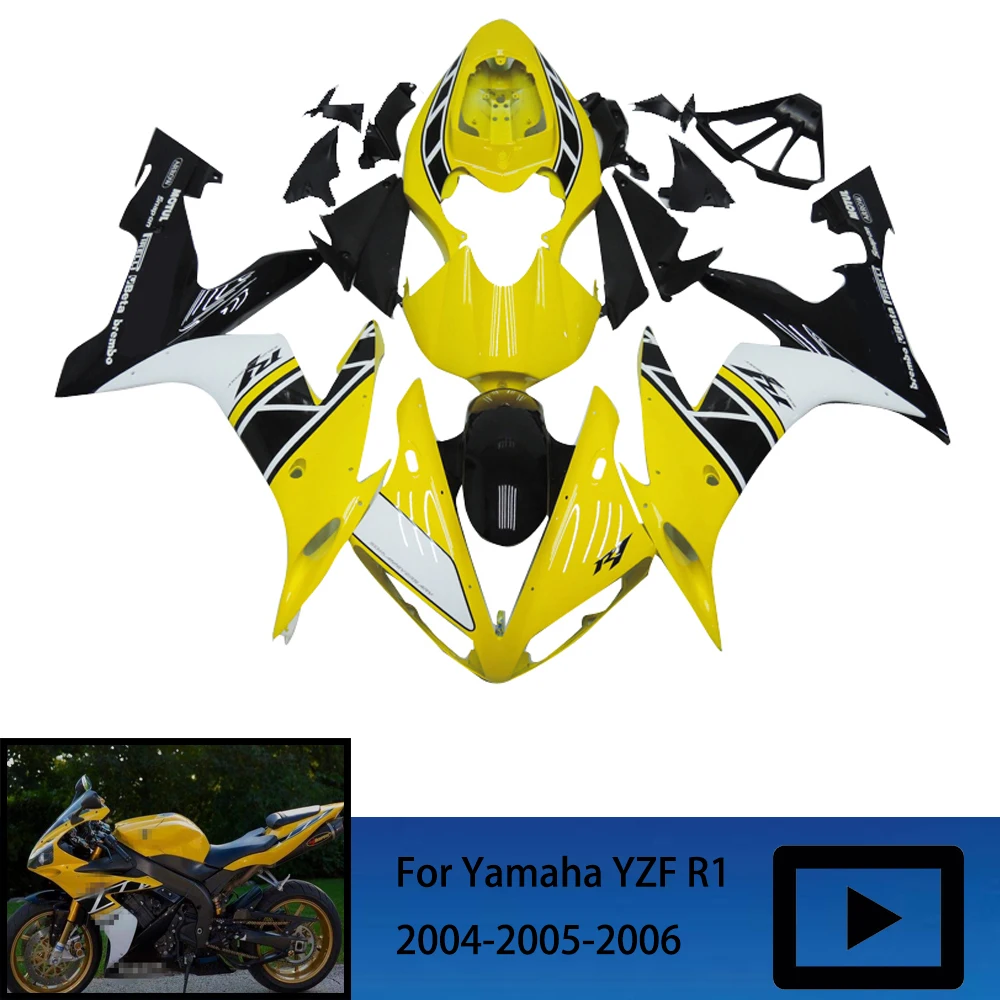 

Suitable for Yamaha YZF R1 YZF1000 2004-2006 full car shell fairing kit, motorcycle YZFR1 04 05 06 body protective shell r1 2005