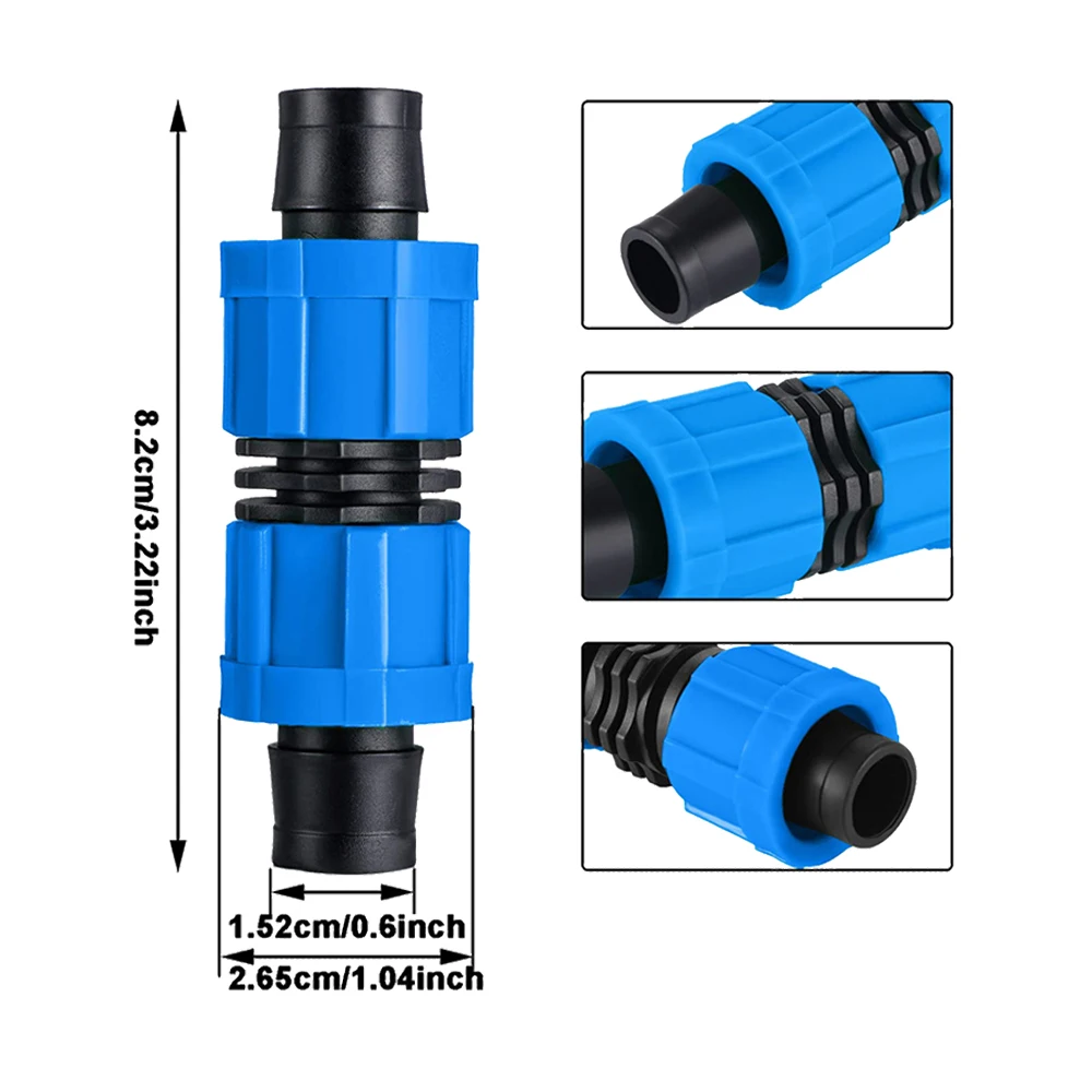 6 sztuk nawadniania kropelkowego sprzęgła, 1/2 Cal uniwersalny złącze kroplówki rury armatura, kompatybilny z większością 16-17mm taśma kroplująca AG