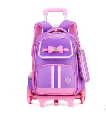 Saco de carrinho escolar com rodas, mochila rolante, carrinho de carrinho feminino, saco de rodas infantil